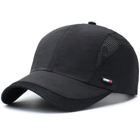 Quick-drying Mesh Baseball Cap (Color: Black, size: Adjustable (56-60cm))