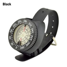 50m/164.04ft Waterproof Diving Compass – Professional Wrist Survival Gear (Color: Black)