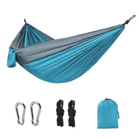 Outdoor Hammock (Color: 106*55in Light Blue And Gray)