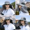 Wide Brim Sun Screen Fisherman's Hat With Neck Flap