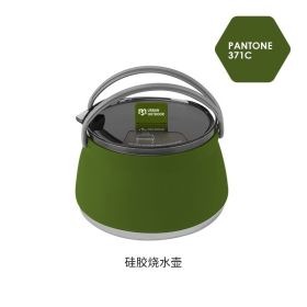 Silicone Folding Kettle – Portable Camping Coffee and Tea Cooker for Outdoor Use (Color: Silicone cookware-Olive Green)