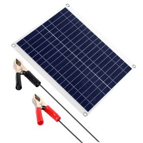 Outdoor Solar Panel Car Battery Charger USB Charging (Color: Black)
