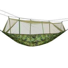 600lbs Load 2 Persons Hammock with Mosquito Net – Portable Nylon Swing Bed (Color: Camouflage)