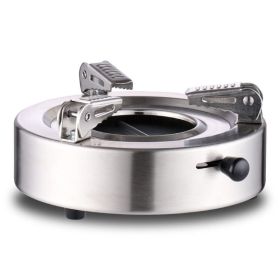 stAdjustable Firepower Outdoor Portable Mini Alcohol Stove for Camping (Color: Silver)