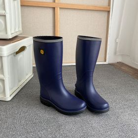 Men's Rain Boots (Color: Navy Blue, size: 7.5)