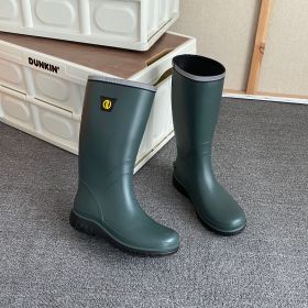 Men's Rain Boots (Color: Army Green, size: 9.5)
