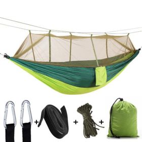 Camping Hammock with Mosquito Net – Ultralight Portable Outdoor Sleeping Swing (Color: Green)