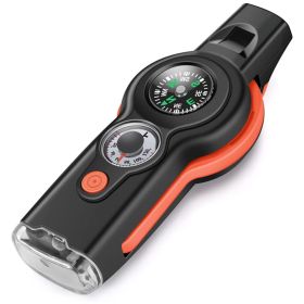 Multifunctional Survival Whistle With Lanyard (Color: Orange)