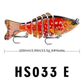 Funpesca 10cm Hard Plastic Jointed Fish Lures – 3D Bass Baits (Color: Color E)