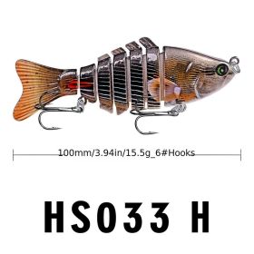Funpesca 10cm Hard Plastic Jointed Fish Lures – 3D Bass Baits (Color: Color H)
