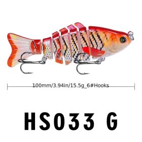 Funpesca 10cm Hard Plastic Jointed Fish Lures – 3D Bass Baits (Color: Color G)