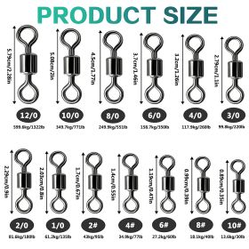 Stainless Steel Rolling Swivel Connector – 100PCS High Strength Fishing Tackle (size: 1/0#, 135lb)