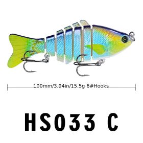 Funpesca 10cm Hard Plastic Jointed Fish Lures – 3D Bass Baits (Color: Color C)
