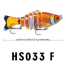 Funpesca 10cm Hard Plastic Jointed Fish Lures – 3D Bass Baits (Color: Color F)