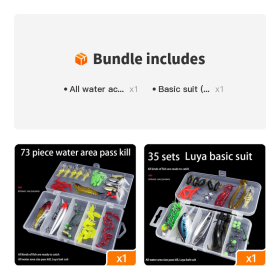 Bionic Bait VIB Thunder Frog Soft Bait – Decoy Lure with Bright Slice (Style: All water access (73pcs)+Basic suit (35pcs))