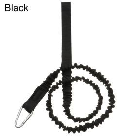 Elastic Leash With Carabiner – Kayak Canoe Paddle and Fishing Rod Accessory (Color: Black)