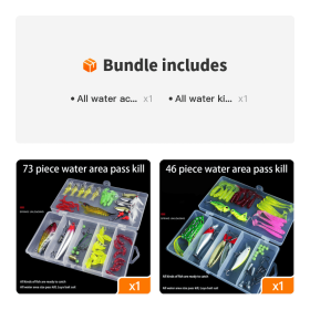 Bionic Bait VIB Thunder Frog Soft Bait – Decoy Lure with Bright Slice (Style: All water access (73pcs)+All water kill (46pcs))