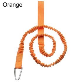 Elastic Leash With Carabiner – Kayak Canoe Paddle and Fishing Rod Accessory (Color: Orange)