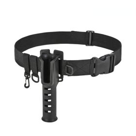 Fishing Waist Belt With Adjustable Wading Belt Buckle (Color: Black)