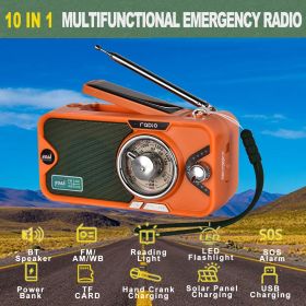 3600mAh Emergency Crank &NOAA Weather Radio (Color: Orange)