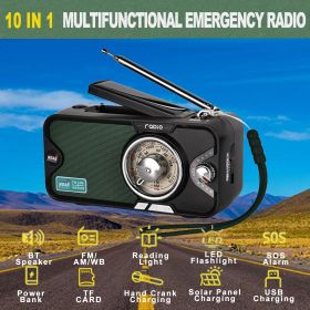 3600mAh Emergency Crank &NOAA Weather Radio (Color: Black)