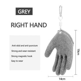 Fishing Gloves – Anti-Slip Puncture Resistant Gloves for Fish Handling (Ships From: CN, Color: Right Grey3)