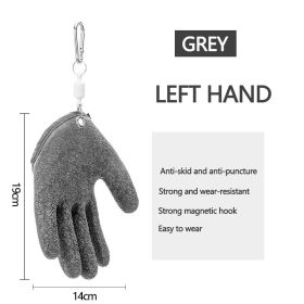 Fishing Gloves – Anti-Slip Puncture Resistant Gloves for Fish Handling (Ships From: CN, Color: Left Grey4)