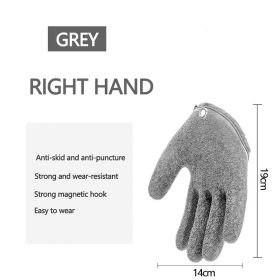 Fishing Gloves – Anti-Slip Puncture Resistant Gloves for Fish Handling (Ships From: CN, Color: Right Grey)