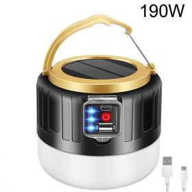 LED Solar Camping Light – USB Rechargeable Tent Lantern Bulb (Wattage: Upgrade 190W A, Ships From: China)