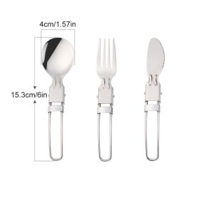 420 Camping Knife Cutlery – Multi-Function Folding Pocket Knife Utensils (Ships From: China, Color: Basic)