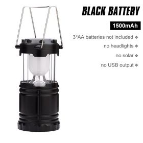 Solar LED Camping Light – Portable USB Rechargeable Tent Lamp Flashlight (Wattage: Only battery, Ships From: CN)