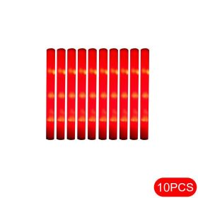 Glow Sticks – 10PCS Colorful LED Foam Sticks for Party Events (Color: Always light-red, size: 10pcs)