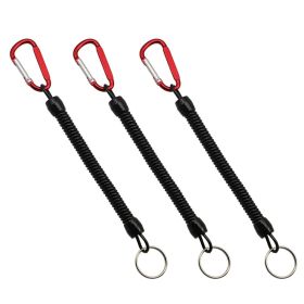 Carabiner Anti-Lost Spring Rope (Color: Red three loading)