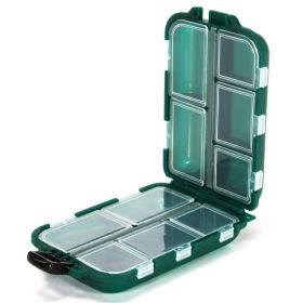 10 Compartment Bait Storage Waterproof Box – Multipurpose Fishing Tackle Box (Color: Green G680A)