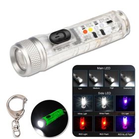 Mini Keychain Flashlight LED – USB Rechargeable Portable Torch Lantern (Emitting Color: White)