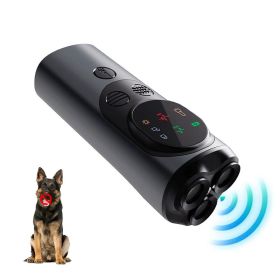 Dog Barking Control Training with LED Flashlight (Color: Black, Type: Style C)