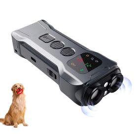 Dog Barking Control Training with LED Flashlight (Color: Black, Type: Style B)