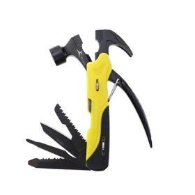 Multifunctional Survival Tools (Color: Yellow & Black, Type: Nail Hammer)