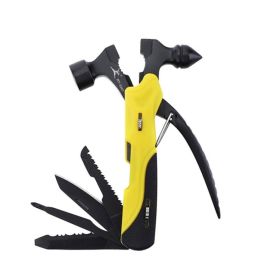 Multifunctional Survival Tools (Color: Black & Yellow, Type: Nail Hammer)