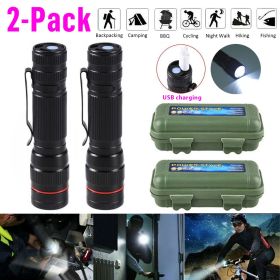 USB Rechargeable Flashlight +Gift Box (Quantity: 2 sets)