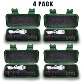 USB Rechargeable Flashlight +Gift Box (Quantity: 4 sets)