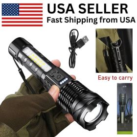 Super Bright LED Flashlight Rechargeable (Quantity: 1 set)