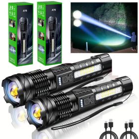 Super Bright LED Flashlight Rechargeable (Quantity: 2 sets)