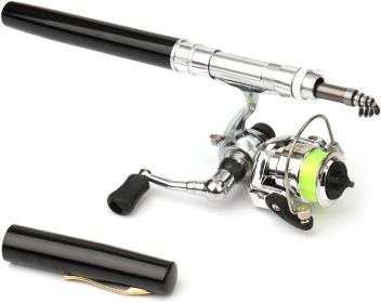 Mini Pen Fishing Pole Kit (size: Black  1.0 m)