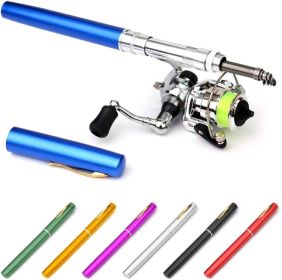 Mini Pen Fishing Pole Kit (size: Black   1.4 m)