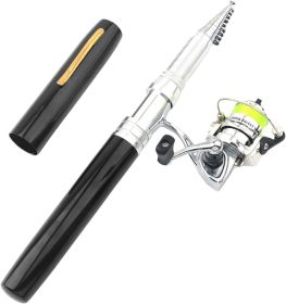 Mini Pen Fishing Pole Kit (size: Black  1.8m)