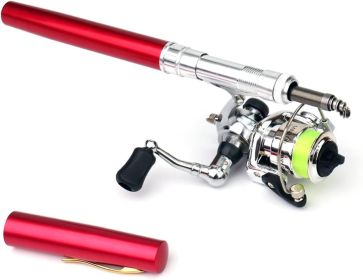 Mini Pen Fishing Pole Kit (size: Red  1.6 m)