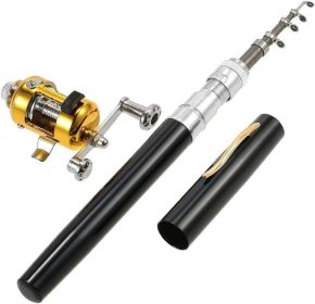 Mini Portable Pocket Fish Rod Pen (Color: Black)