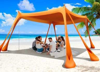 Sun Shelter 10x10ft (Color: Orange   10x10 FT 4 Pole)