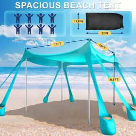 10x10 FT Beach Canopy (Color: Turquoise)
